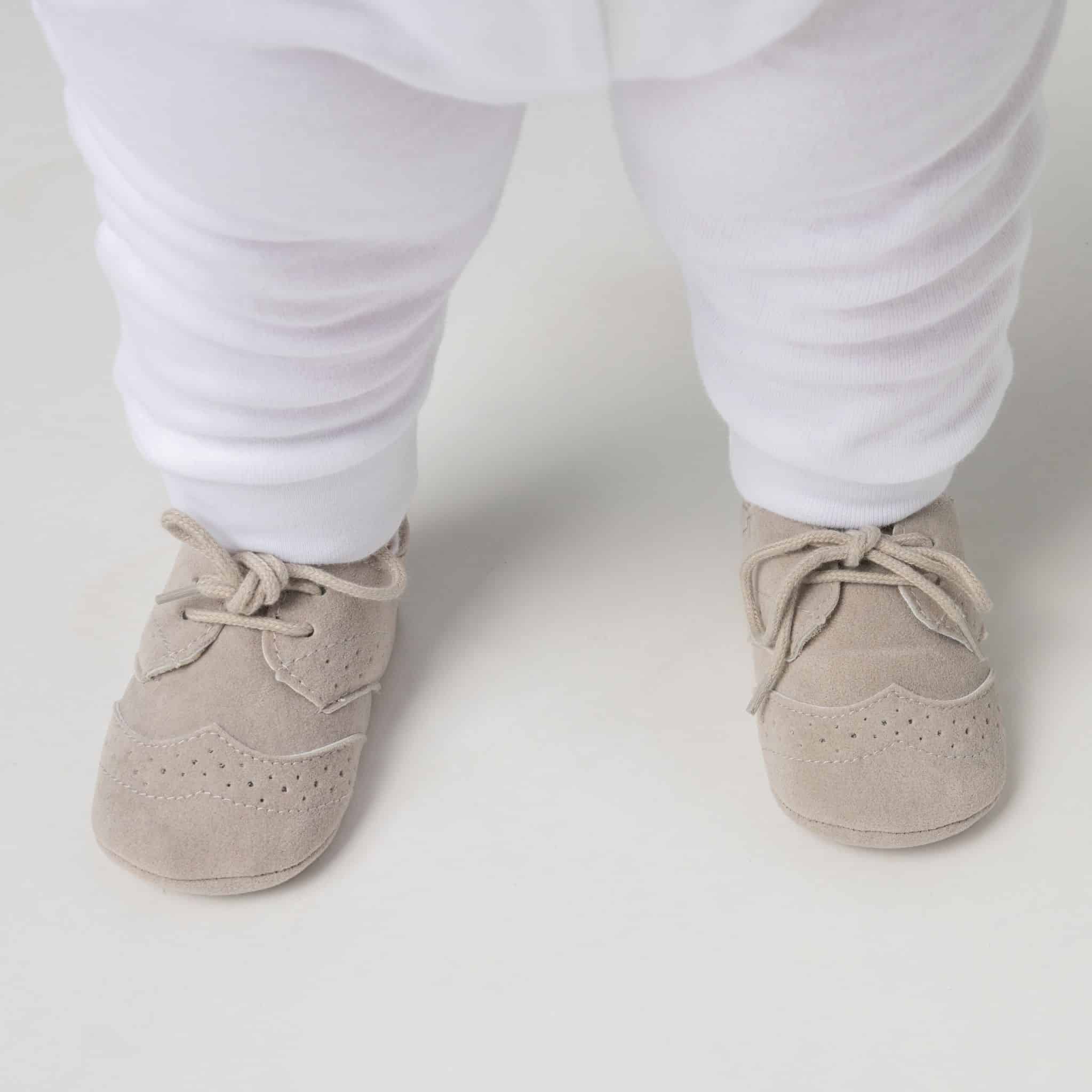 Baby Boy Oxford Style Shoes - Light Gray – Bebe Couture