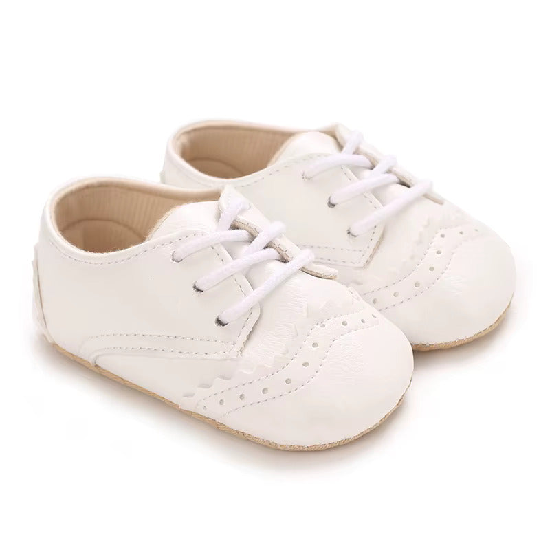 white christmas dresses Boys Black Brown White Leather Shoes main image 0