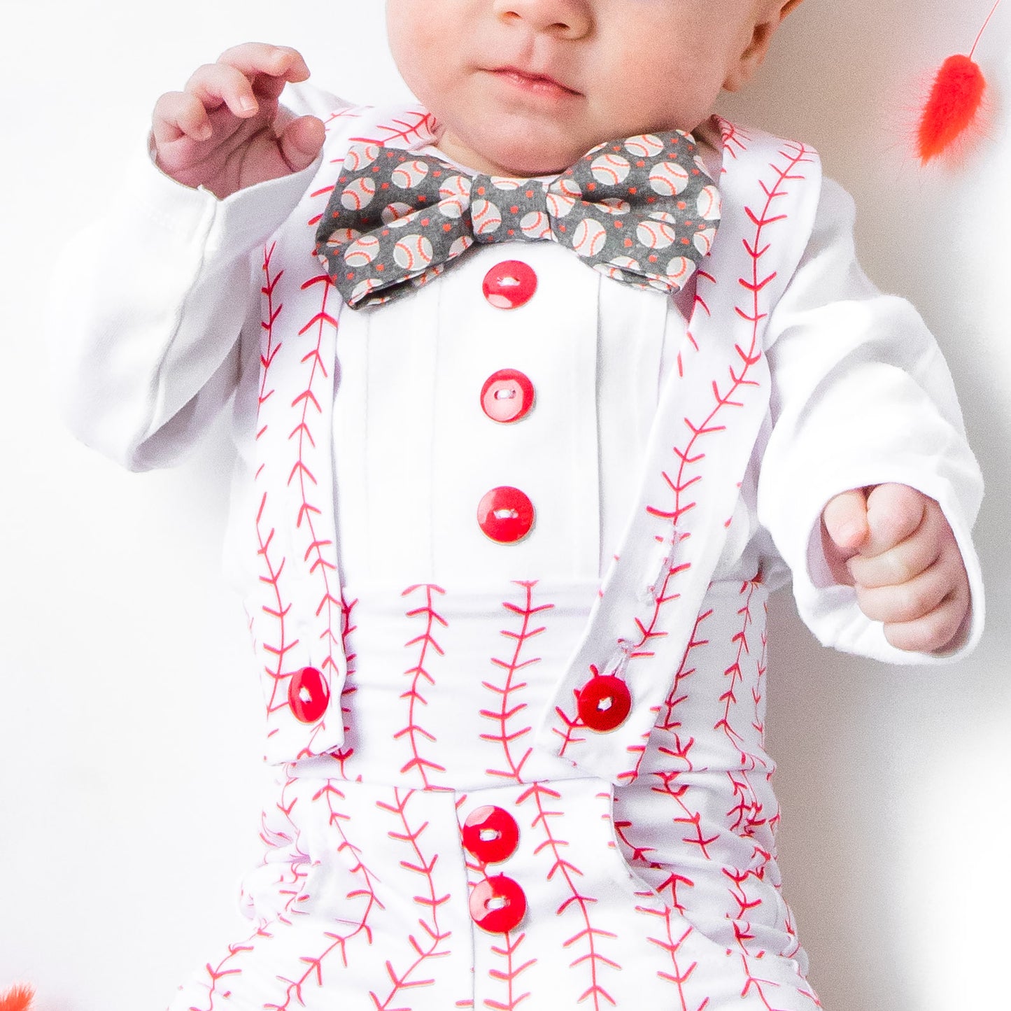 Baby Tuxedo with Baseball Accents