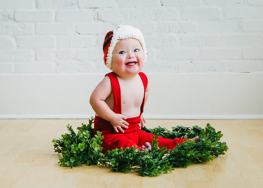 Red & Black Winter Sherpa Baby Hat