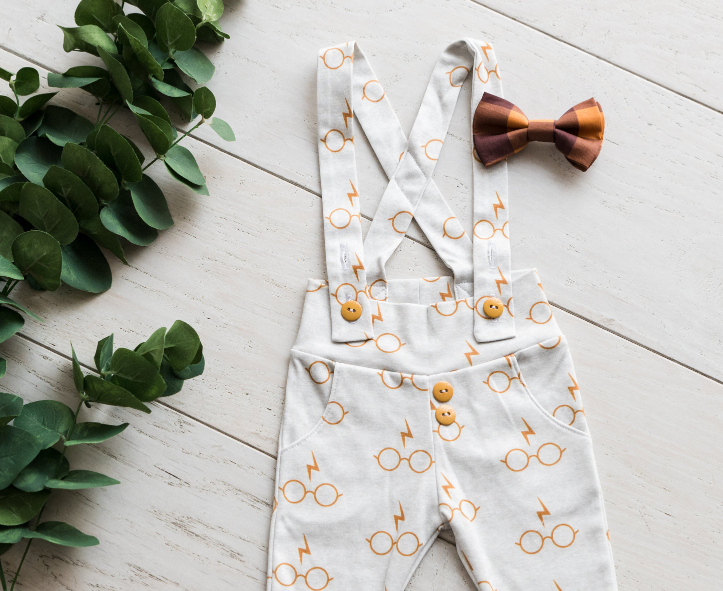 Baby Boy Leggings with Suspenders - Harry Potter Glasses
