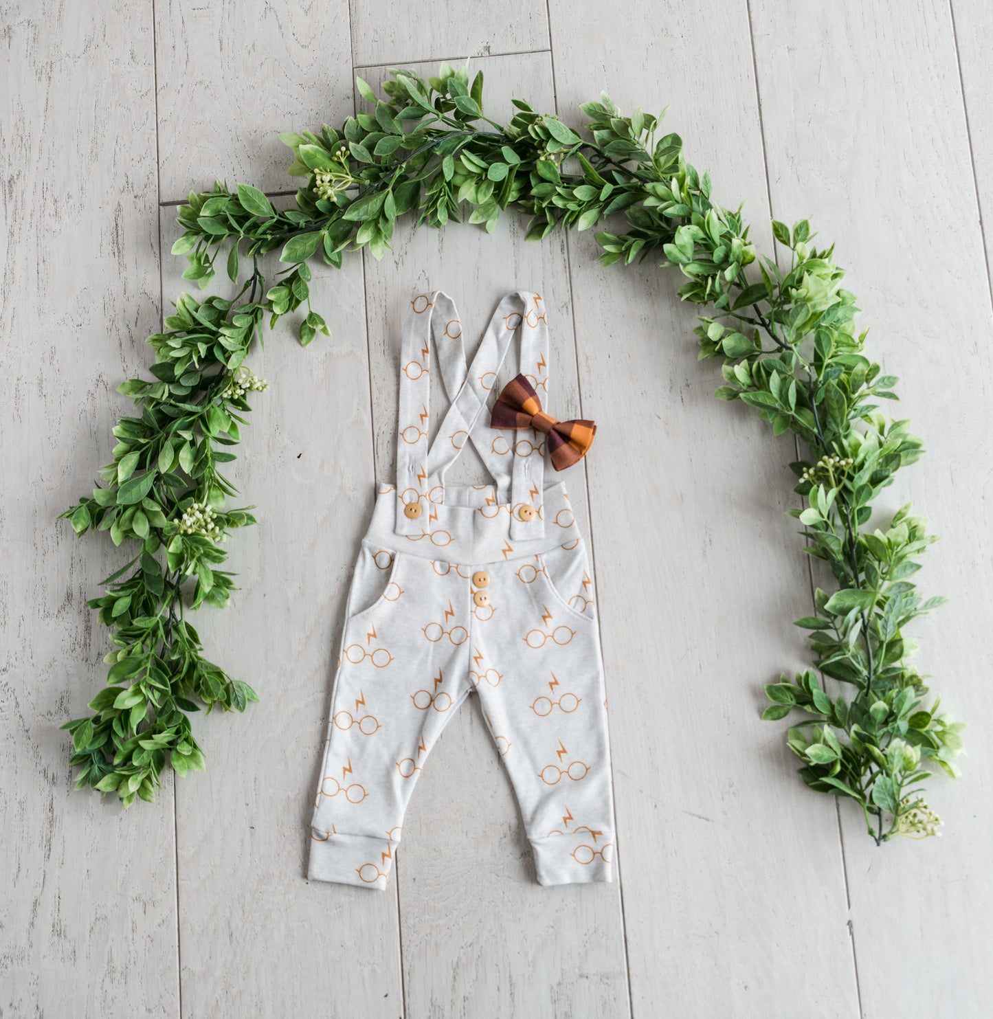 Baby Boy Leggings with Suspenders - Harry Potter Glasses
