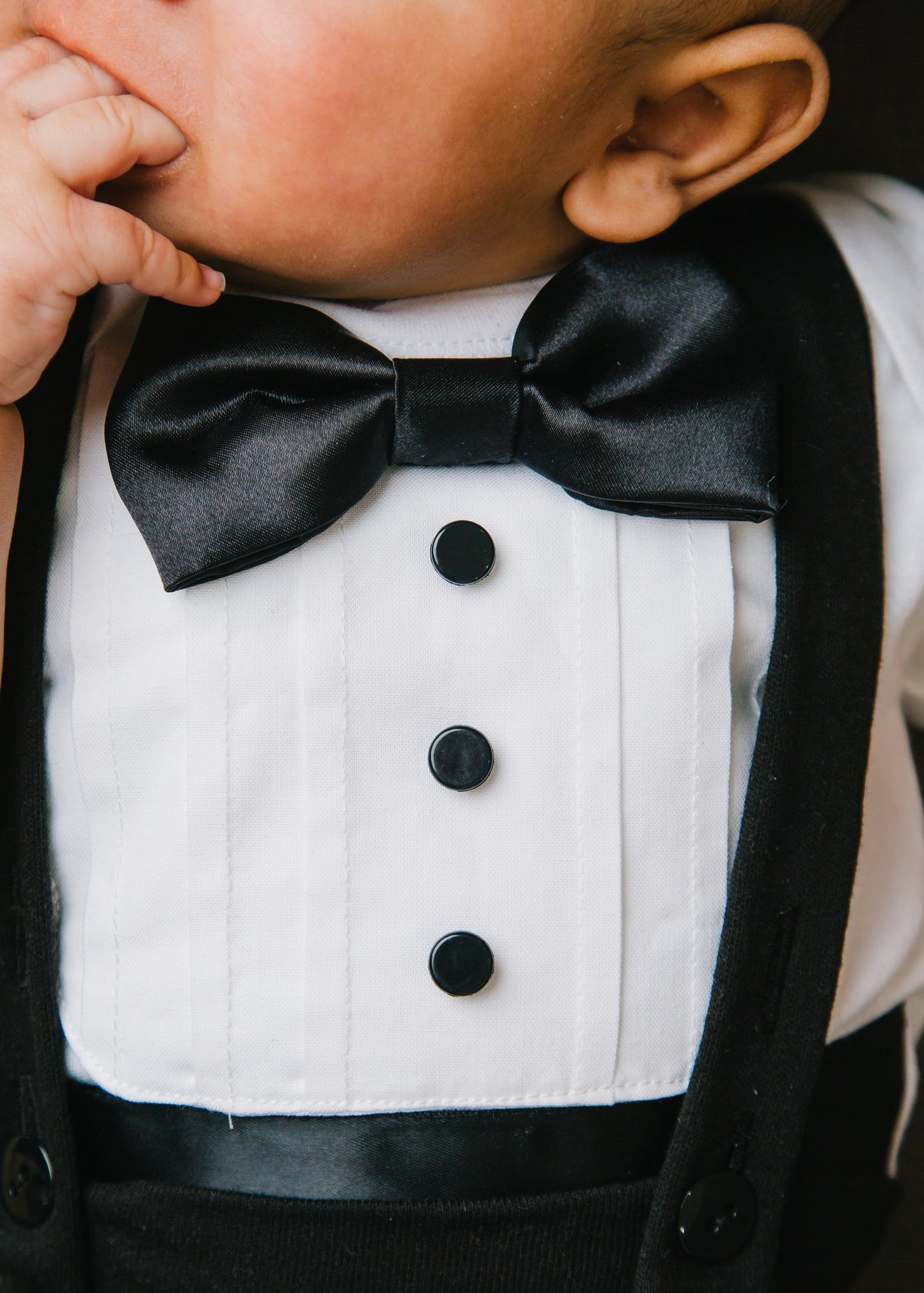 Baby Tuxedo Outfit with Shorts - Black & White